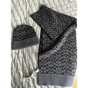 COACH wool 2-Piece Monogram Beanie & Scarf Set